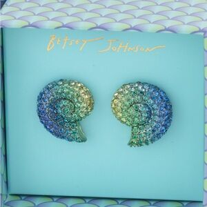 Betsey Johnson Blue and Green Shell Earrings